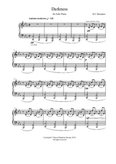 Darkness: For intermediate piano by M.J. Shanahan