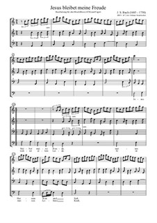 Jesu, Joy of Man's Desiring: Für Quartett by Johann Sebastian Bach