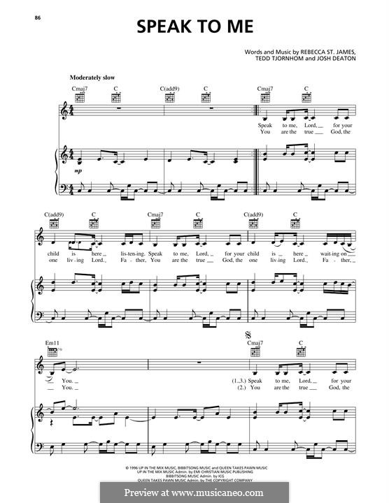 Speak To Me: Speak To Me by Rebecca St. James, Tedd Tjornhom, Josh Deaton