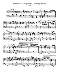 Variations and Fugue on a Theme by Handel, Op.24: For piano by Johannes Brahms