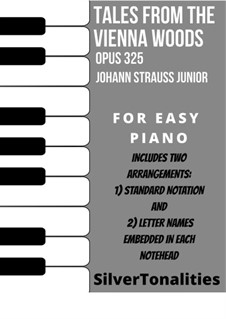 Tales from the Vienna Woods, Op.325: For easy piano sheet music combo by Johann Strauss (Sohn)