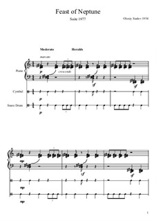 Feast of Neptune: Suite for Piano and Percussion (Cymbal  Snare Drum) Part 3, 4 by Olexiy Suslov