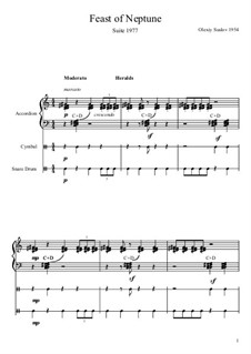 Feast of Neptune: Suite for Accordion and Percussion (Cymbal, Snare Drum) Part 3, 4 by Olexiy Suslov