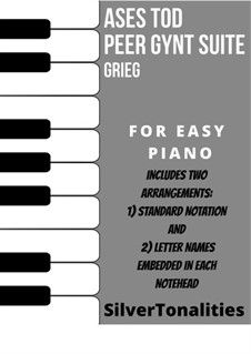 Suite No.1. Aase's Death, Op.46 No.2: For easy piano sheet music combo by Edvard Grieg