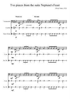 Feast of Neptune: Suite for Violoncello and Percussion (Cymbal, Snare Drum) Part 3, 4 by Olexiy Suslov