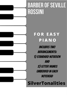 Overture: For easy/elementary piano sheet music combo by Gioacchino Rossini