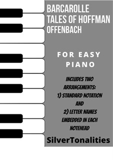 Barcarole: Version for easy piano sheet music combo by Jacques Offenbach