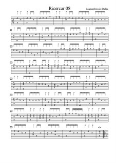 Recercar for Lute, f.8r: Recercar for Lute by Joan Ambrosio Dalza