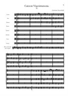 Canzon Vigesimanona: Score by Girolamo Frescobaldi