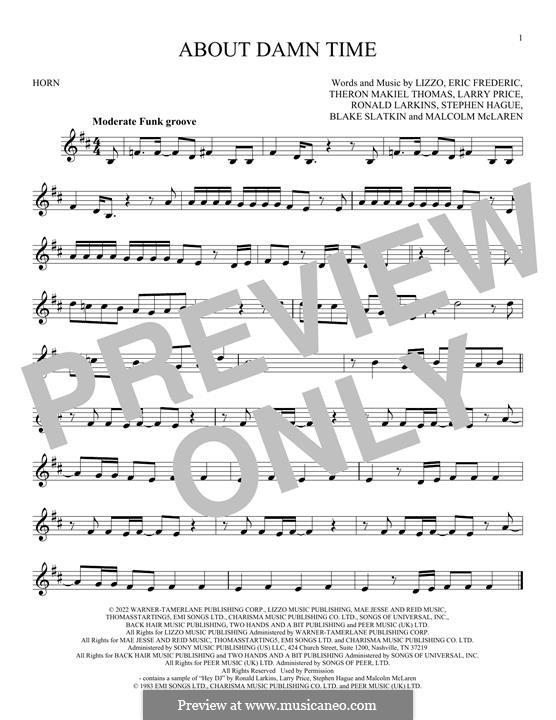 About Damn Time: For horn by Lizzo