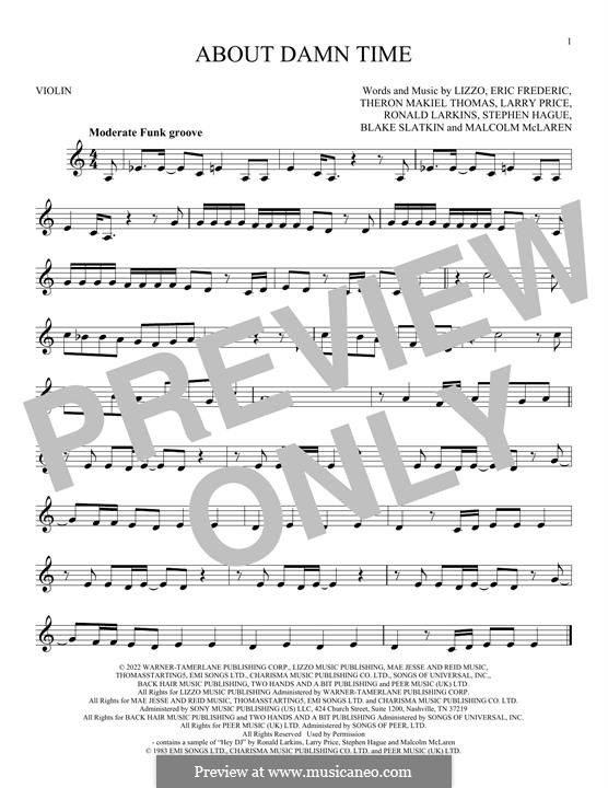 About Damn Time: For violin by Lizzo