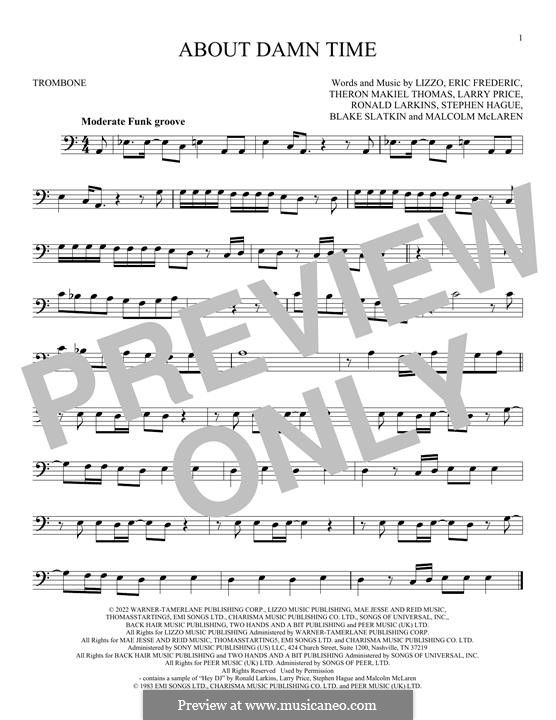 About Damn Time: For trombone by Lizzo