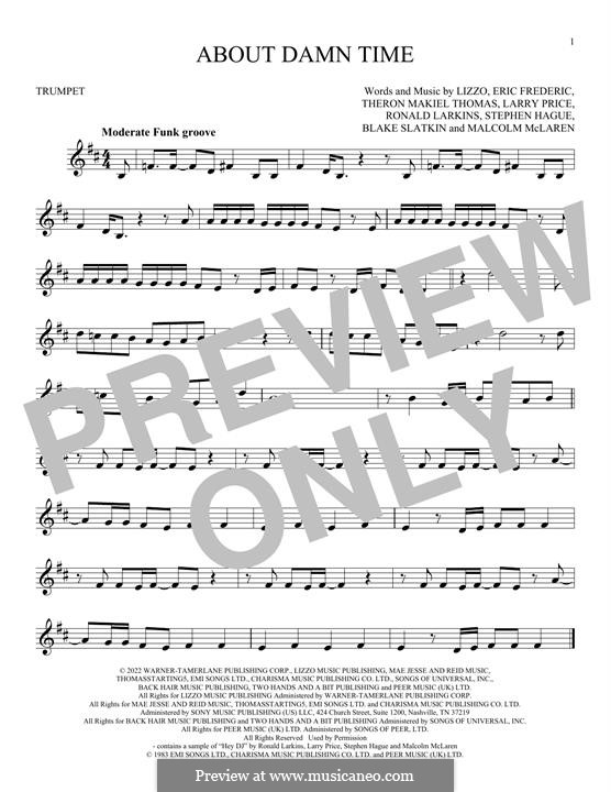 About Damn Time: For trumpet by Lizzo
