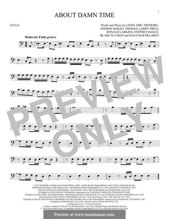 About Damn Time: For cello by Lizzo