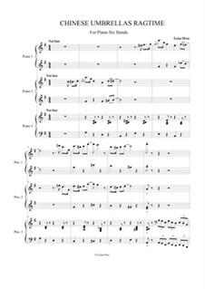 Chinese Umbrellas Ragtime: For Piano Six Hands by Lena Orsa