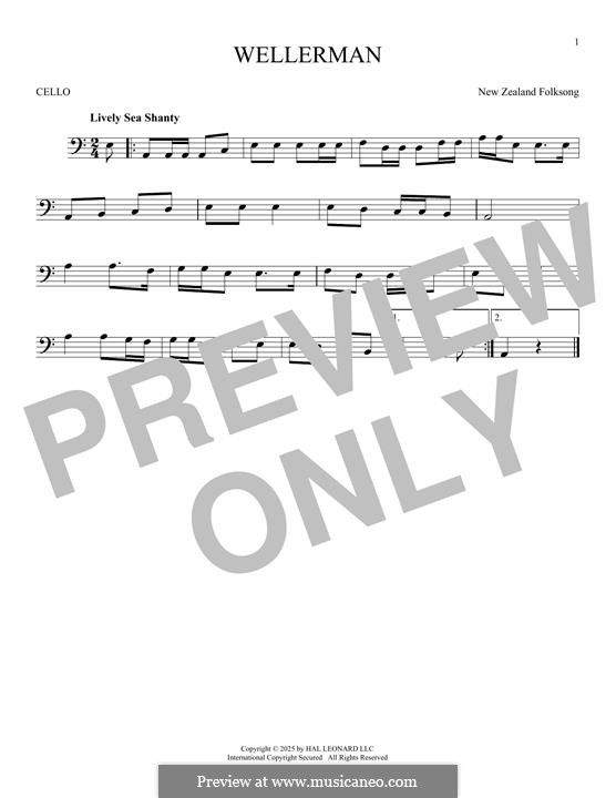 Wellerman: For cello by folklore
