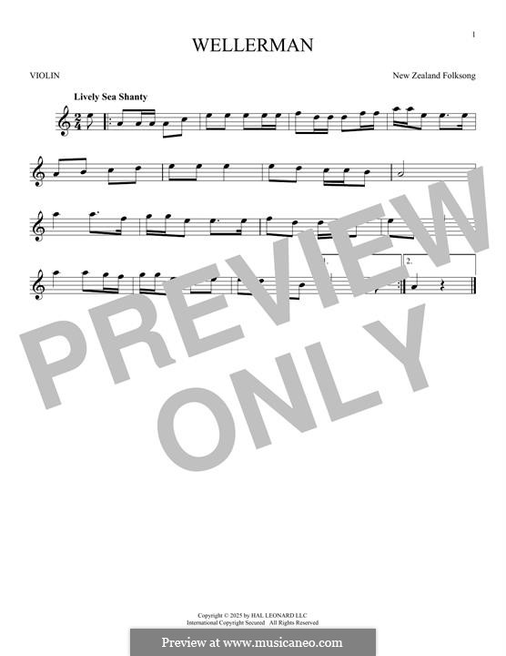 Wellerman: For violin by folklore