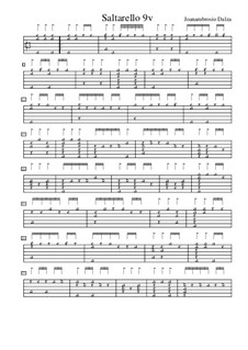 Saltarello for Lute, f.9v: Saltarello for Lute by Joan Ambrosio Dalza