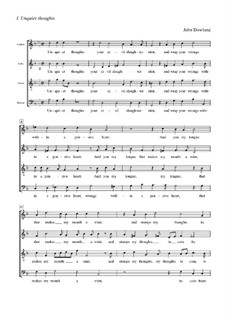 Unquiet Thoughts: Vocal score by John Dowland