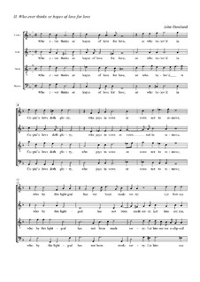 Who Ever Thinks or Hopes of Love for Love: Who Ever Thinks or Hopes of Love for Love by John Dowland