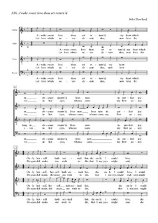 Awake Sweet Love Thou Art Returnd: Vocal score by John Dowland