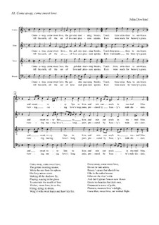 Come Away, Come Sweet Love: Vocal score by John Dowland