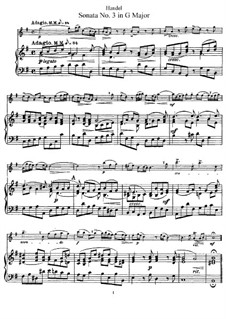 Sonata for Flute and Harpsichord in G Major, HWV 363b Op.1 No.5: Score, solo part by Georg Friedrich Händel