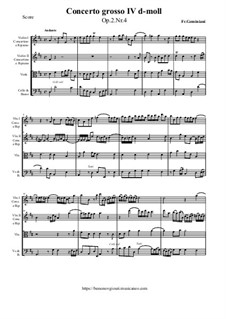 Six Concertos for Strings and Basso Continuo, Op.2: Concerto Grosso No.4 D-dur by Francesco Geminiani