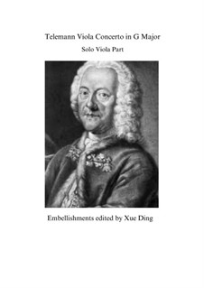 Concerto for Viola, Strings and Basso Continuo in G Major, TWV 51:G9: Viola solo part by Georg Philipp Telemann