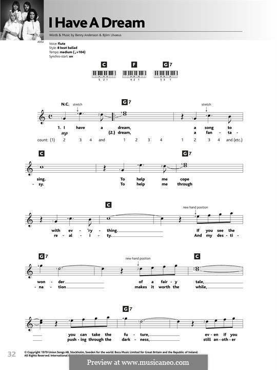 I Have a Dream (ABBA): For keyboard by Benny Andersson, Björn Ulvaeus