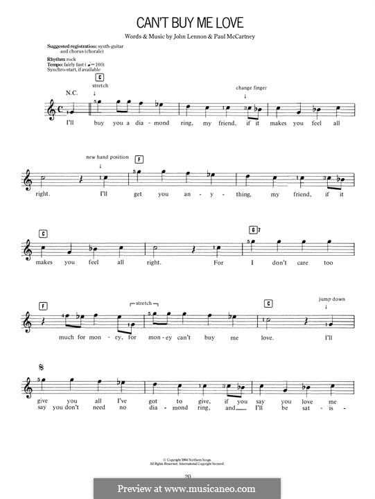 Instrumental version: For keyboard by John Lennon, Paul McCartney