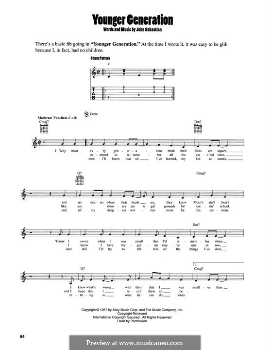 Younger Generation: For guitar by John B. Sebastian