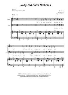 Jolly Old St. Nicholas: Duet for Tenor and Bass solo by folklore