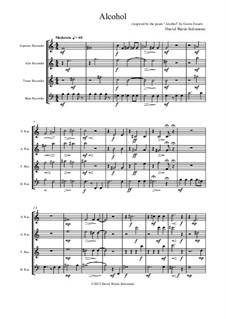 Alcohol: For recorder quartet by David W Solomons