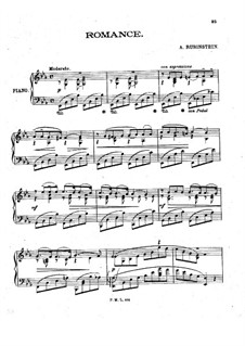 Romance in E Flat Major: For piano by Anton Rubinstein