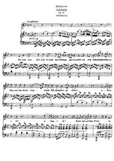 Adelaide, Op.46: For voice and piano by Ludwig van Beethoven