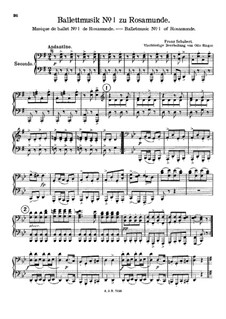 Fragments: Ballet Music No.1, for piano four hands by Franz Schubert