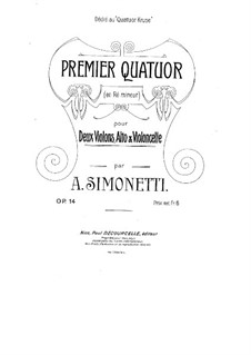 String Quartet No.1 in D Minor, Op.14: String Quartet No.1 in D Minor by Achille Simonetti