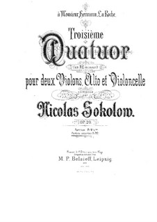 String Quartet No.3 in D Minor, Op.20: Parts by Nikolay Sokolov