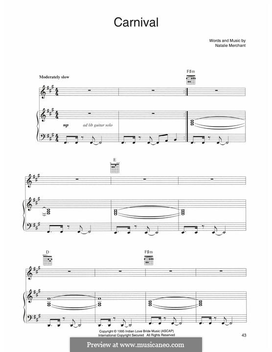 Carnival: For voice and piano by Natalie Merchant