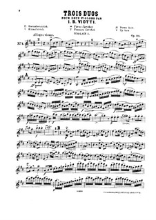 Three Duos for Two Violins, Op.25: Parts by Giovanni Battista Viotti