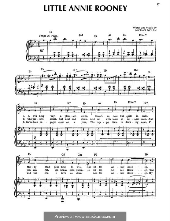 Little Annie Rooney: For voice and piano (or guitar) by Michael Nolan