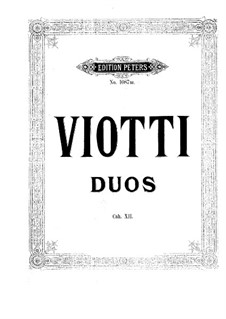 Three Serenades for Two Violins: Parts by Giovanni Battista Viotti