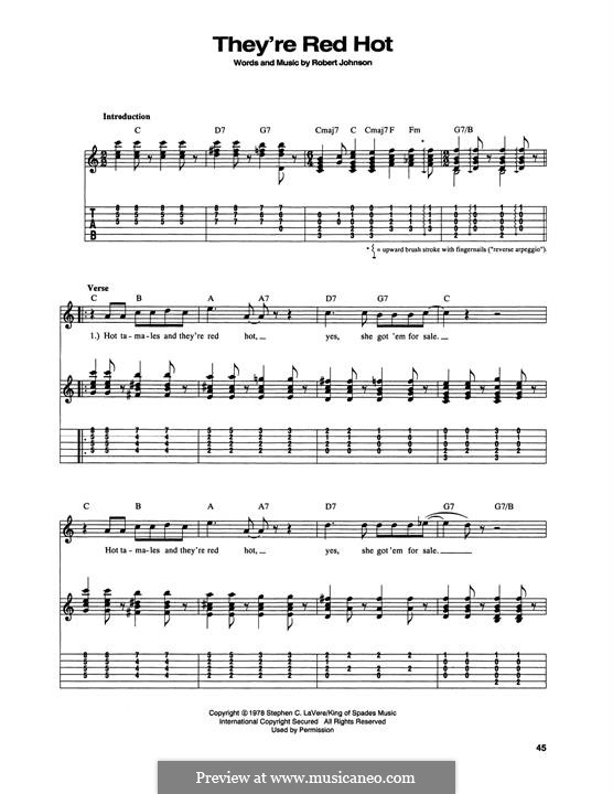 They're Red Hot (Eric Clapton): For guitar by Robert Leroy Johnson