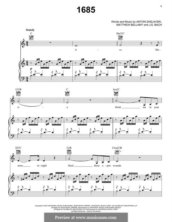 1685 (feat. Muse) Zedd: For voice and piano (or guitar) by Matthew Bellamy, Anton Zaslavski