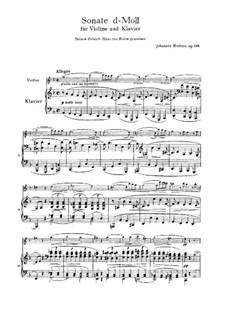 Sonata for Violin and Piano No.3 in D Minor, Op.108: Movement I by Johannes Brahms
