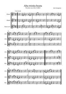 Alta trinita beata für HB-Trio: Alta trinita beata für HB-Trio by Johannes Ockeghem