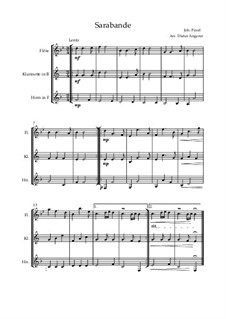 Sarabande: Für wind ensemble by Johann Christoph Pezel