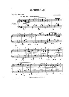 Album Leaf for Piano: Album Leaf for Piano by Salomon Jadassohn