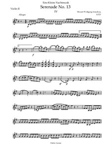 Rondo: For string quartet – Violin II Part by Wolfgang Amadeus Mozart